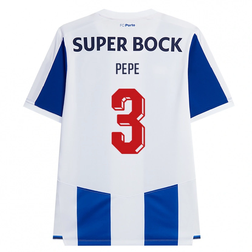 Danxen Kvinder Pepe #3 Blå Hvid Rød Hjemmebane Spillertrøjer 2026/27 Trøje T-Shirt