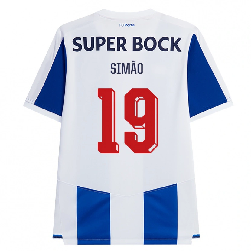 Danxen Kvinder Martim Simão #19 Blå Hvid Rød Hjemmebane Spillertrøjer 2026/27 Trøje T-Shirt