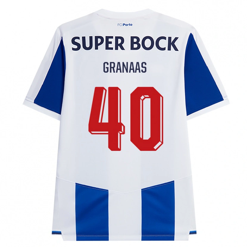 Danxen Kvinder Eirik Granaas #40 Blå Hvid Rød Hjemmebane Spillertrøjer 2026/27 Trøje T-Shirt