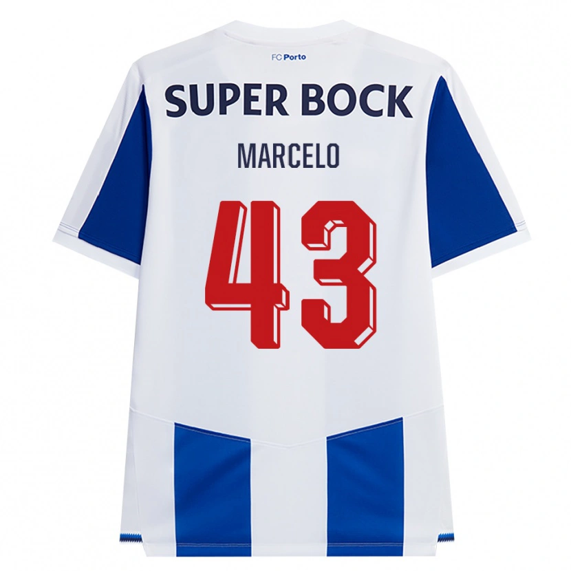 Danxen Kvinder Joao Marcelo #43 Blå Hvid Rød Hjemmebane Spillertrøjer 2026/27 Trøje T-Shirt