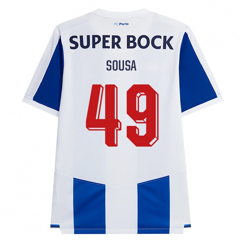 Danxen Kvinder Gonçalo Sousa #49 Blå Hvid Rød Hjemmebane Spillertrøjer 2026/27 Trøje T-Shirt