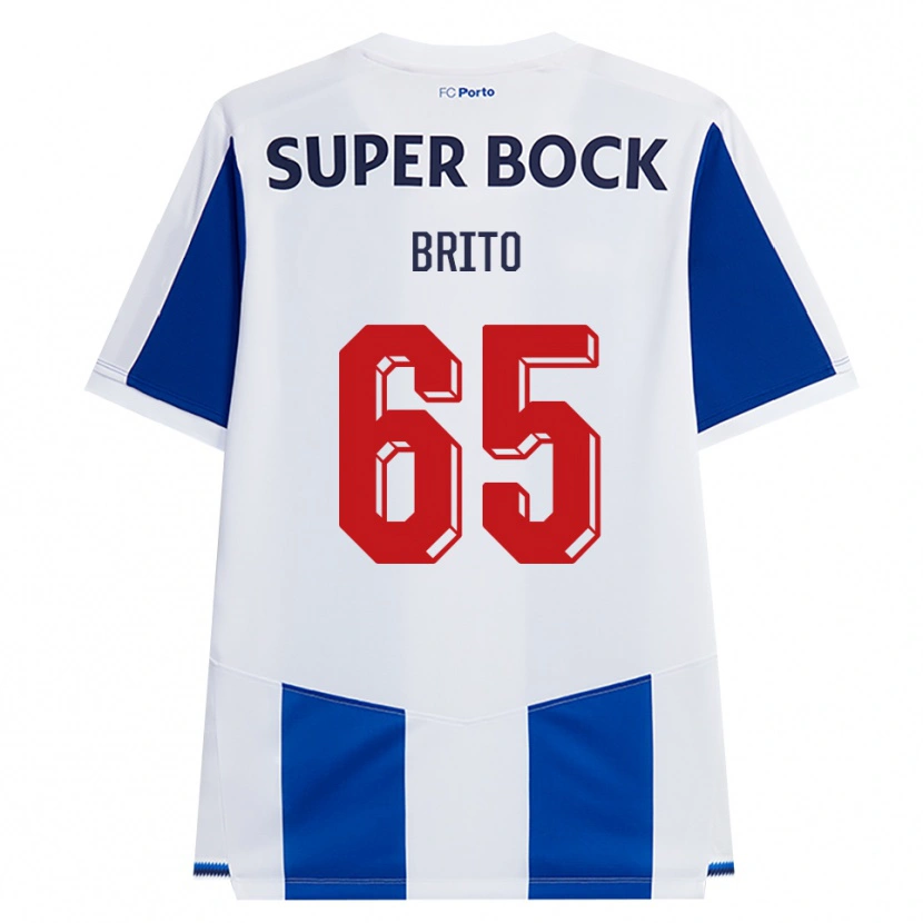 Danxen Kvinder João Brito #65 Blå Hvid Rød Hjemmebane Spillertrøjer 2026/27 Trøje T-Shirt