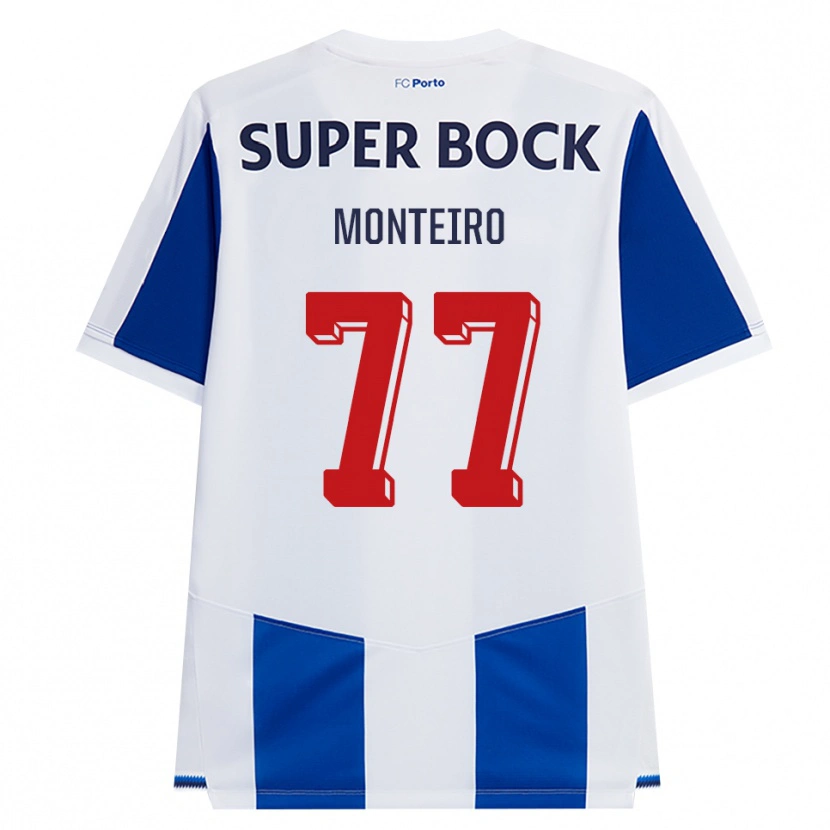 Danxen Kvinder Rui Monteiro #77 Blå Hvid Rød Hjemmebane Spillertrøjer 2026/27 Trøje T-Shirt