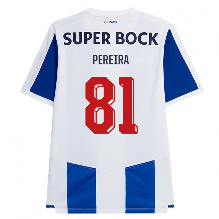 Danxen Kvinder Martim Pereira #81 Blå Hvid Rød Hjemmebane Spillertrøjer 2026/27 Trøje T-Shirt