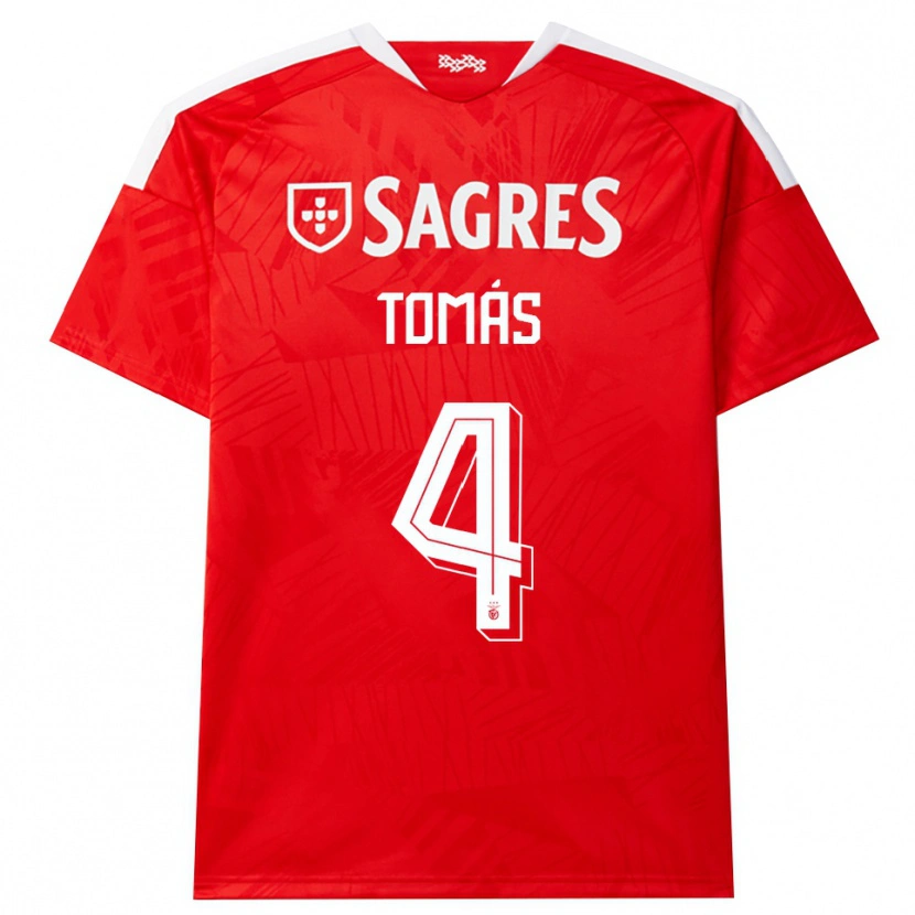 Danxen Kvinder Tomás Ferreira #4 Rød Hvid Gul Hjemmebane Spillertrøjer 2026/27 Trøje T-Shirt
