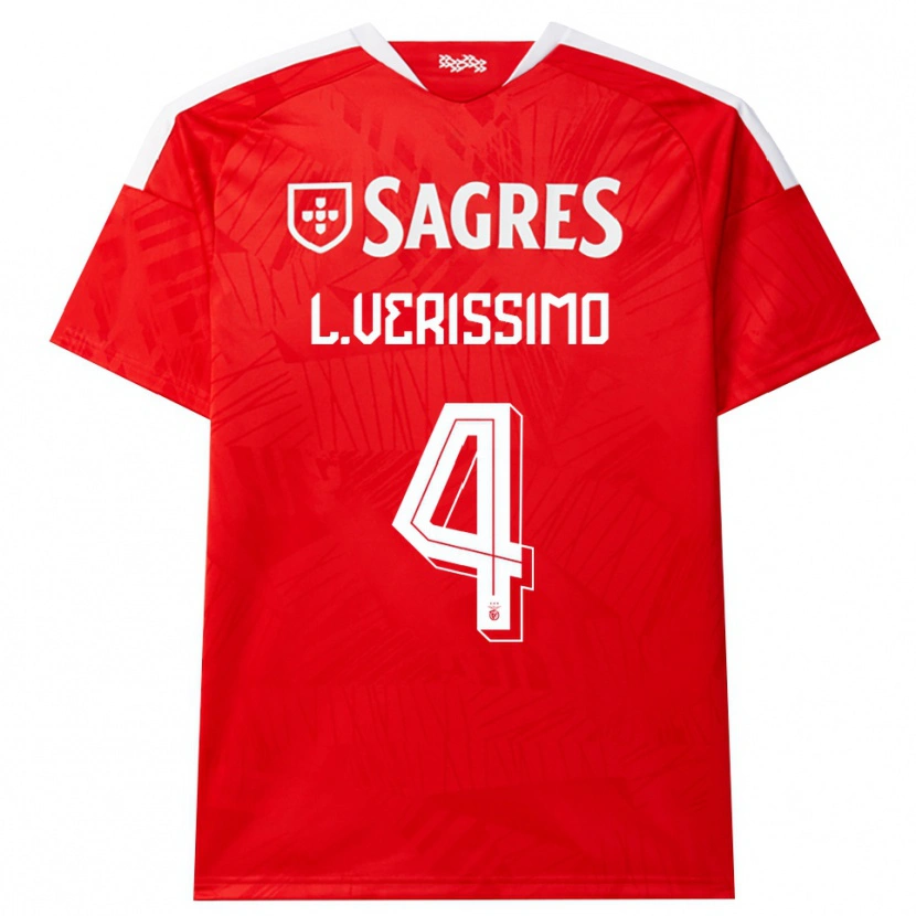 Danxen Kvinder Lucas Verissimo #4 Rød Hvid Gul Hjemmebane Spillertrøjer 2026/27 Trøje T-Shirt