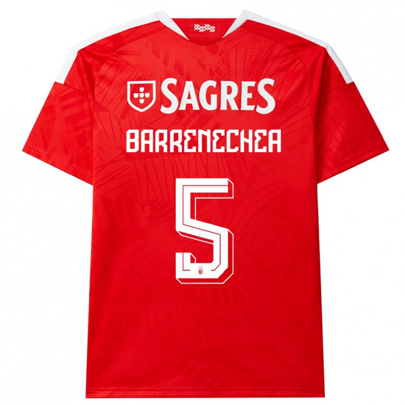 Danxen Kvinder Enzo Barrenechea #5 Rød Hvid Gul Hjemmebane Spillertrøjer 2026/27 Trøje T-Shirt