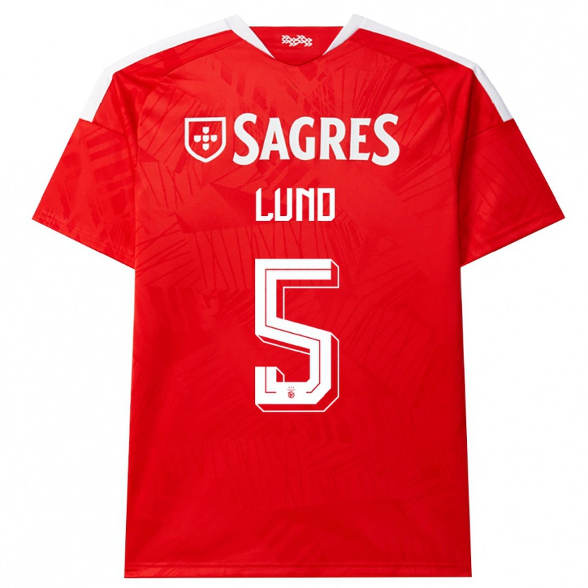 Danxen Kvinder Marit Lund #5 Rød Hvid Gul Hjemmebane Spillertrøjer 2026/27 Trøje T-Shirt
