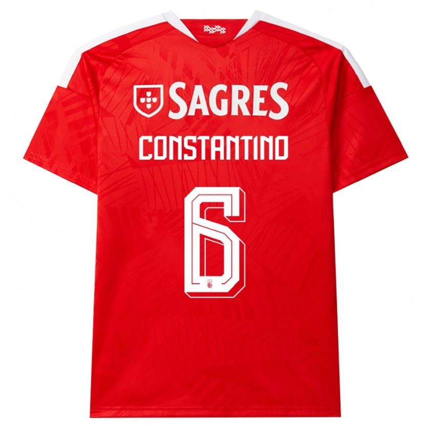 Danxen Kvinder Simão Constantino #6 Rød Hvid Gul Hjemmebane Spillertrøjer 2026/27 Trøje T-Shirt
