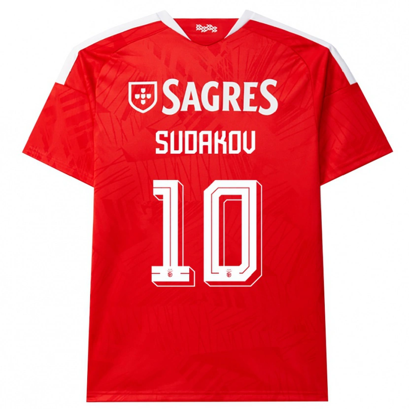Danxen Kvinder Georgiy Sudakov #10 Rød Hvid Gul Hjemmebane Spillertrøjer 2026/27 Trøje T-Shirt