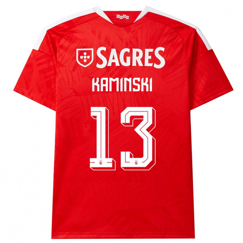 Danxen Kvinder Jakub Kamiński #13 Rød Hvid Gul Hjemmebane Spillertrøjer 2026/27 Trøje T-Shirt