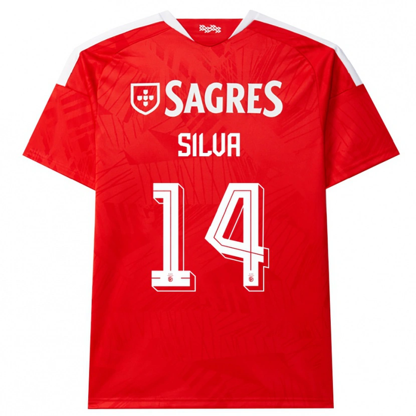 Danxen Kvinder Gonçalo Silva #14 Rød Hvid Gul Hjemmebane Spillertrøjer 2026/27 Trøje T-Shirt