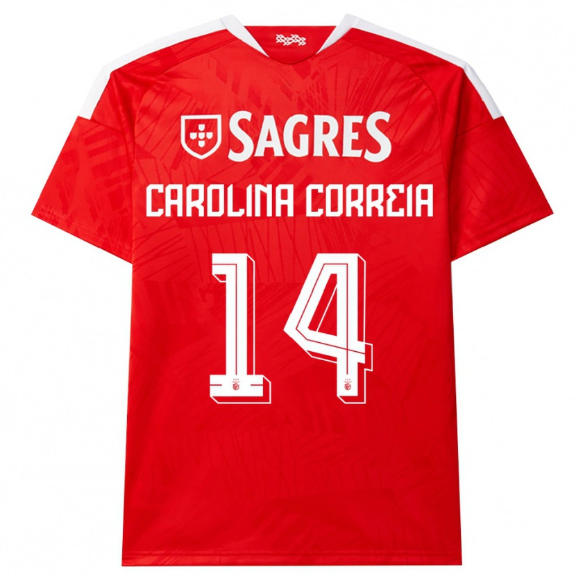 Danxen Kvinder Carolina Correia #14 Rød Hvid Gul Hjemmebane Spillertrøjer 2026/27 Trøje T-Shirt