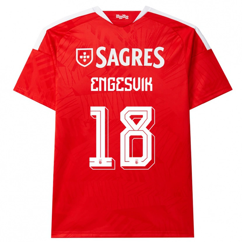 Danxen Kvinder Rakel Engesvik #18 Rød Hvid Gul Hjemmebane Spillertrøjer 2026/27 Trøje T-Shirt