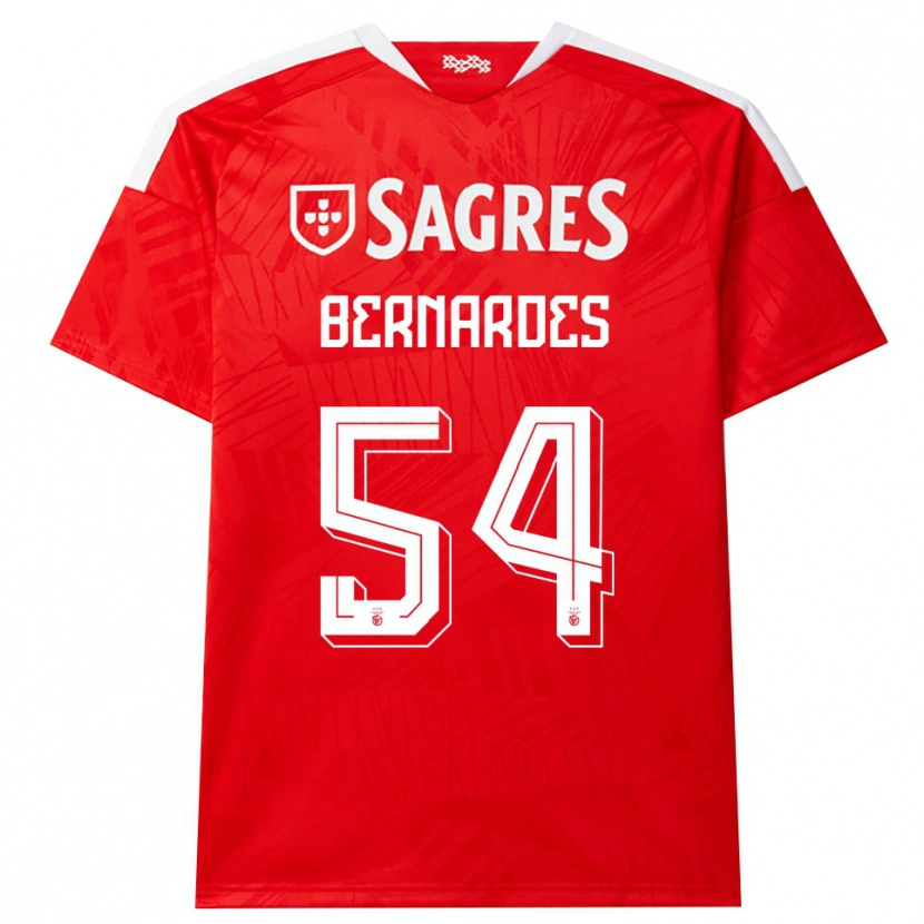 Danxen Kvinder Francisco Bernardes De Freitas Neto #54 Rød Hvid Gul Hjemmebane Spillertrøjer 2026/27 Trøje T-Shirt