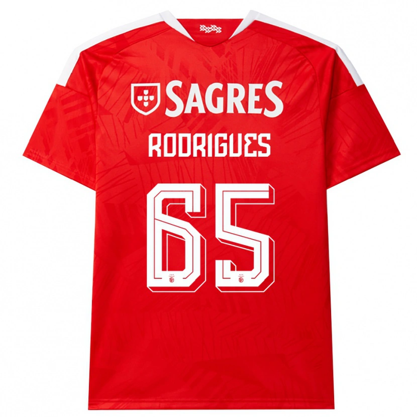 Danxen Kvinder Rafael Rodrigues #65 Rød Hvid Gul Hjemmebane Spillertrøjer 2026/27 Trøje T-Shirt