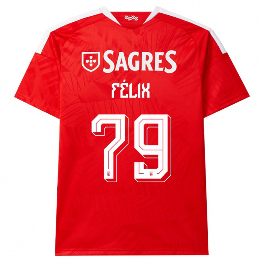 Danxen Kvinder Hugo Félix #79 Rød Hvid Gul Hjemmebane Spillertrøjer 2026/27 Trøje T-Shirt