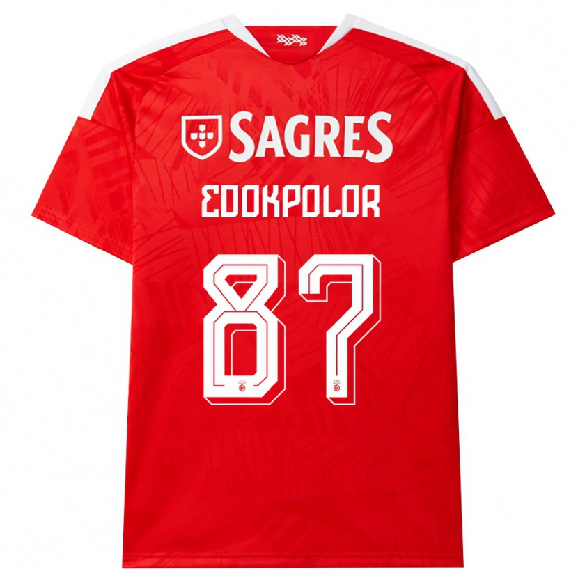Danxen Kvinder Peter Edokpolor #87 Rød Hvid Gul Hjemmebane Spillertrøjer 2026/27 Trøje T-Shirt