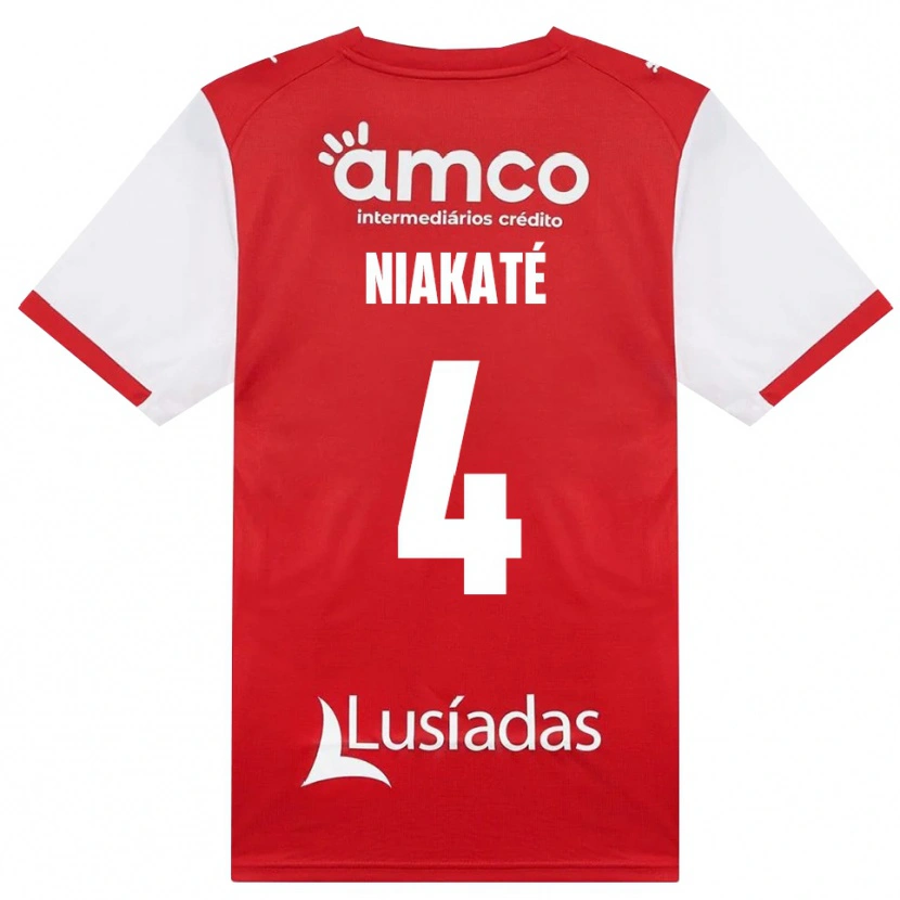 Danxen Kvinder Sikou Niakaté #4 Hvid Rød Sort Hjemmebane Spillertrøjer 2026/27 Trøje T-Shirt