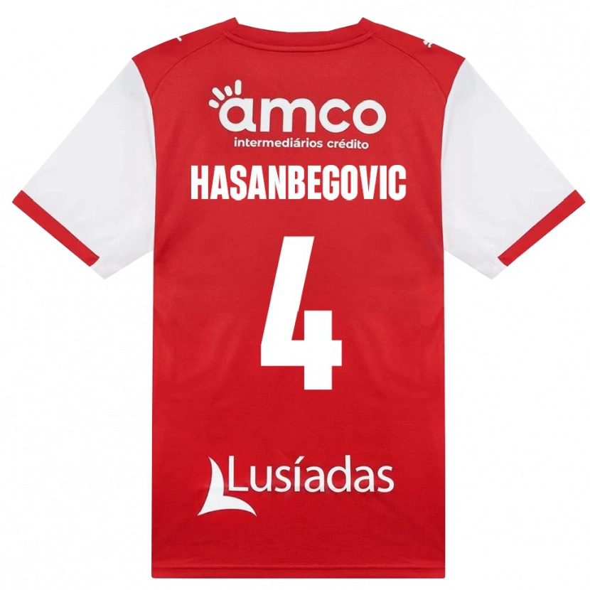Danxen Kvinder Melisa Hasanbegović #4 Hvid Rød Sort Hjemmebane Spillertrøjer 2026/27 Trøje T-Shirt