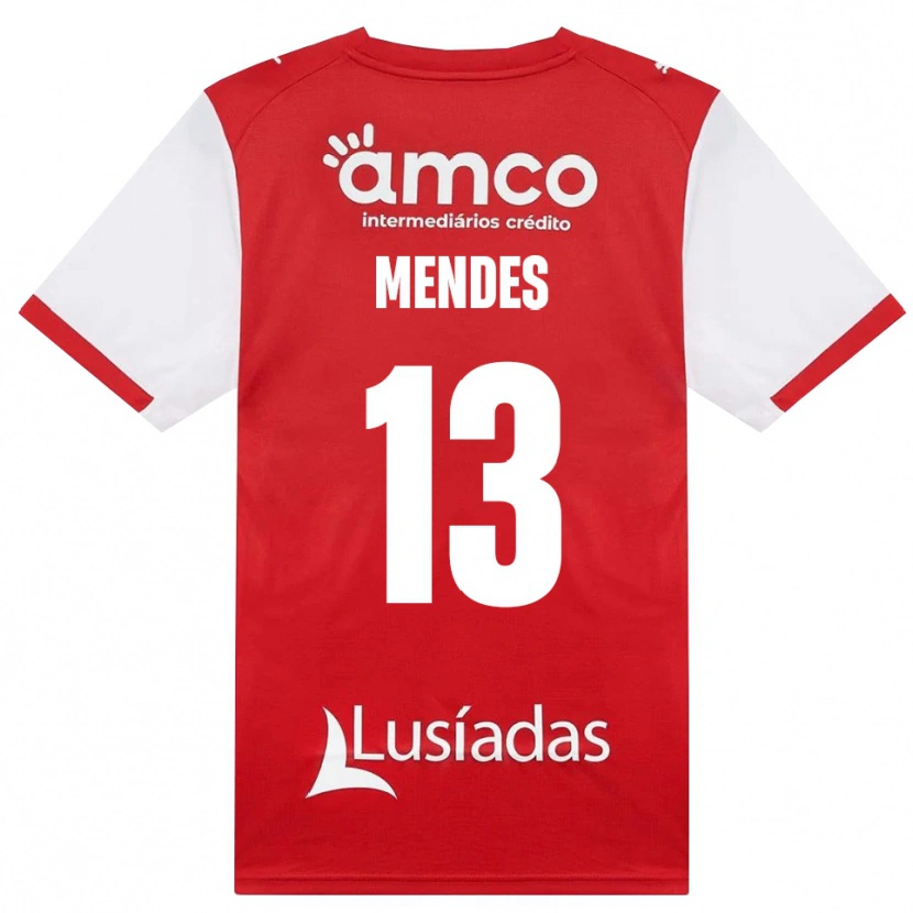 Danxen Kvinder Emmanuel Mendes #13 Hvid Rød Sort Hjemmebane Spillertrøjer 2026/27 Trøje T-Shirt