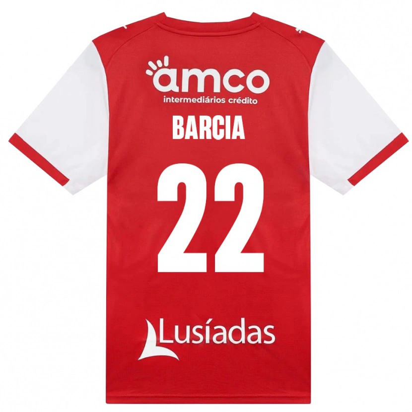 Danxen Kvinder Sergio Barcia #22 Hvid Rød Sort Hjemmebane Spillertrøjer 2026/27 Trøje T-Shirt