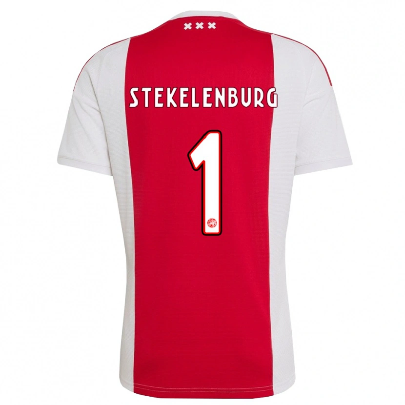 Danxen Kvinder Maarten Stekelenburg #1 Rød Hvid Gul Hjemmebane Spillertrøjer 2026/27 Trøje T-Shirt