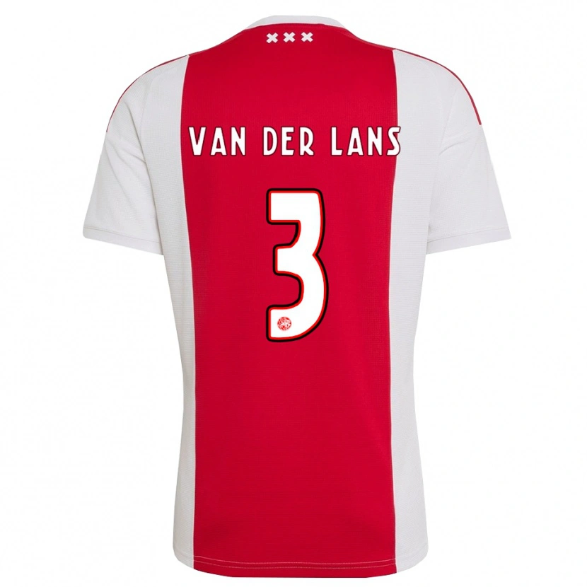 Danxen Kvinder Mylo Van Der Lans #3 Rød Hvid Gul Hjemmebane Spillertrøjer 2026/27 Trøje T-Shirt