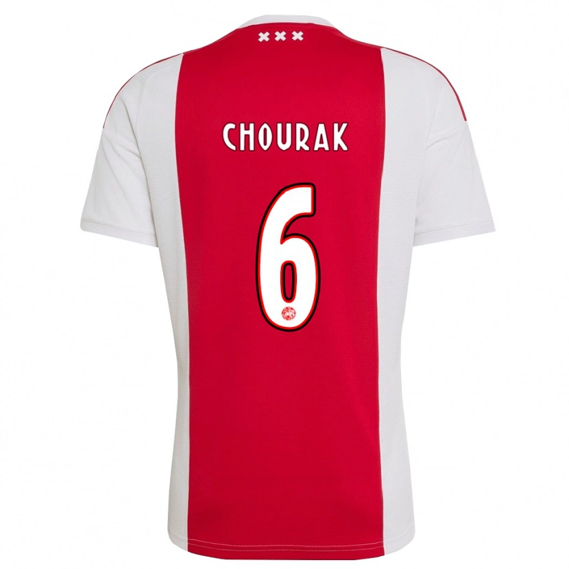 Danxen Kvinder Nassef Chourak #6 Rød Hvid Gul Hjemmebane Spillertrøjer 2026/27 Trøje T-Shirt
