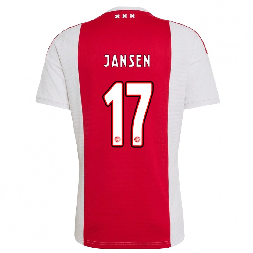 Danxen Kvinder Bente Jansen #17 Rød Hvid Gul Hjemmebane Spillertrøjer 2026/27 Trøje T-Shirt