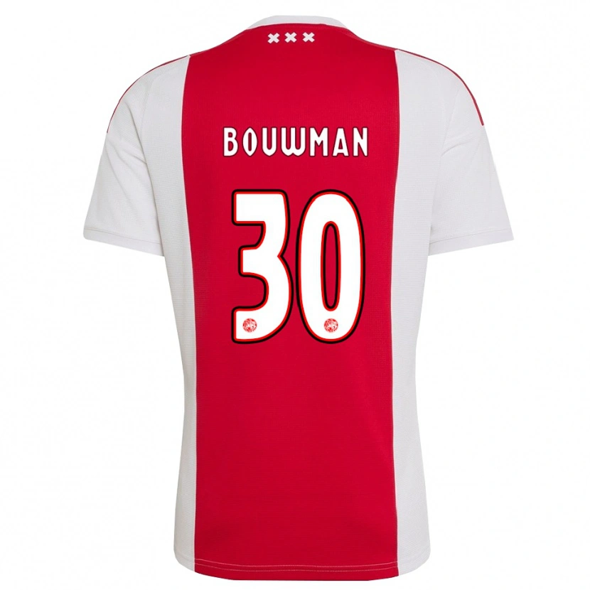 Danxen Kvinder Aaron Bouwman #30 Rød Hvid Gul Hjemmebane Spillertrøjer 2026/27 Trøje T-Shirt
