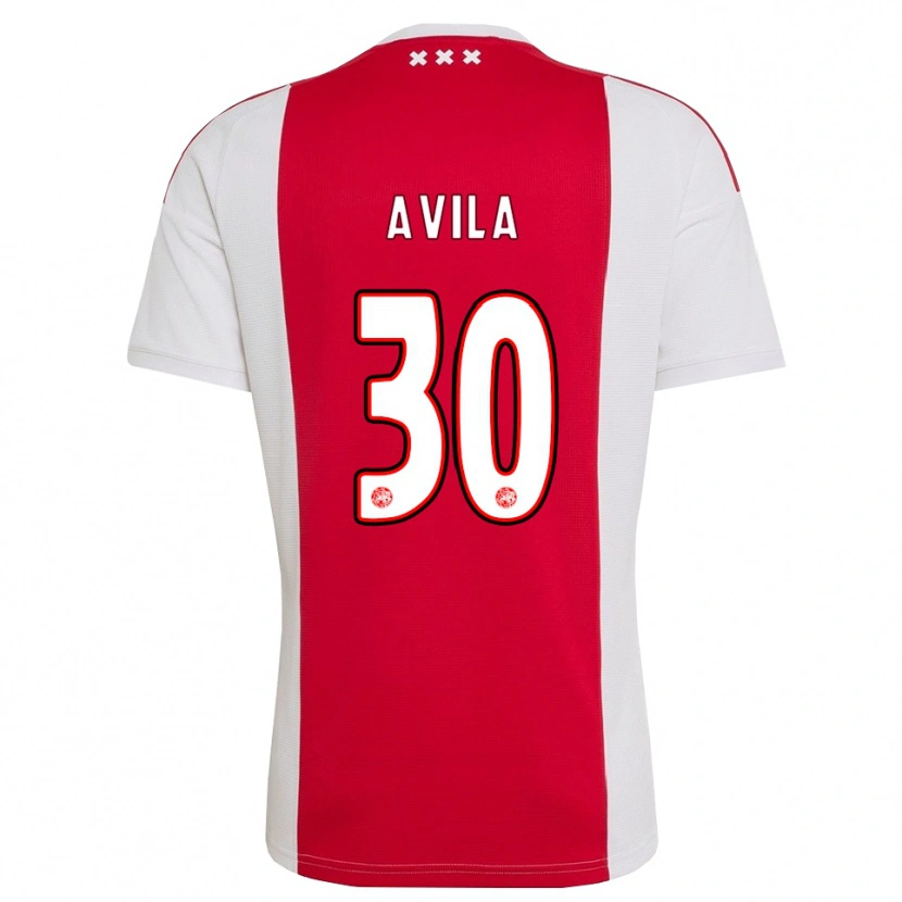 Danxen Kvinder Gastón Ávila #30 Rød Hvid Gul Hjemmebane Spillertrøjer 2026/27 Trøje T-Shirt