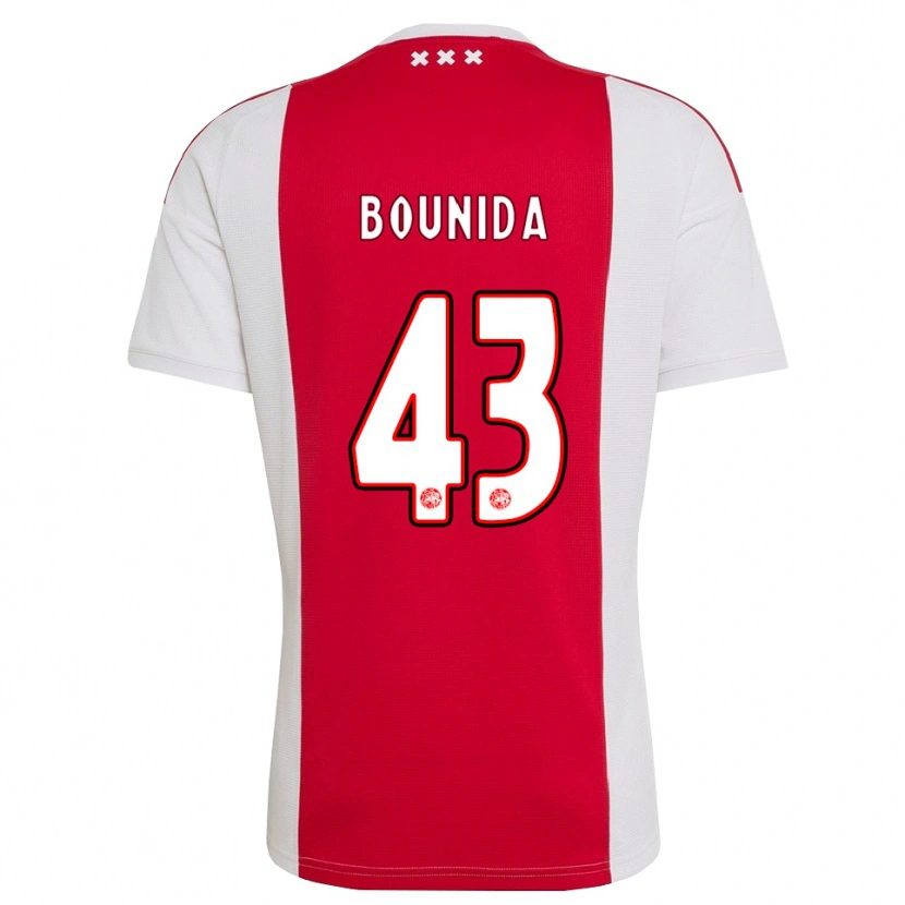 Danxen Kvinder Rayane Bounida #43 Rød Hvid Gul Hjemmebane Spillertrøjer 2026/27 Trøje T-Shirt