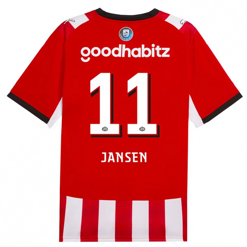 Danxen Kvinder Renate Jansen #11 Rød Hvid Sort Hjemmebane Spillertrøjer 2026/27 Trøje T-Shirt