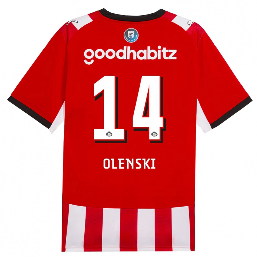 Danxen Kvinder Rayjen Olenski #14 Rød Hvid Sort Hjemmebane Spillertrøjer 2026/27 Trøje T-Shirt