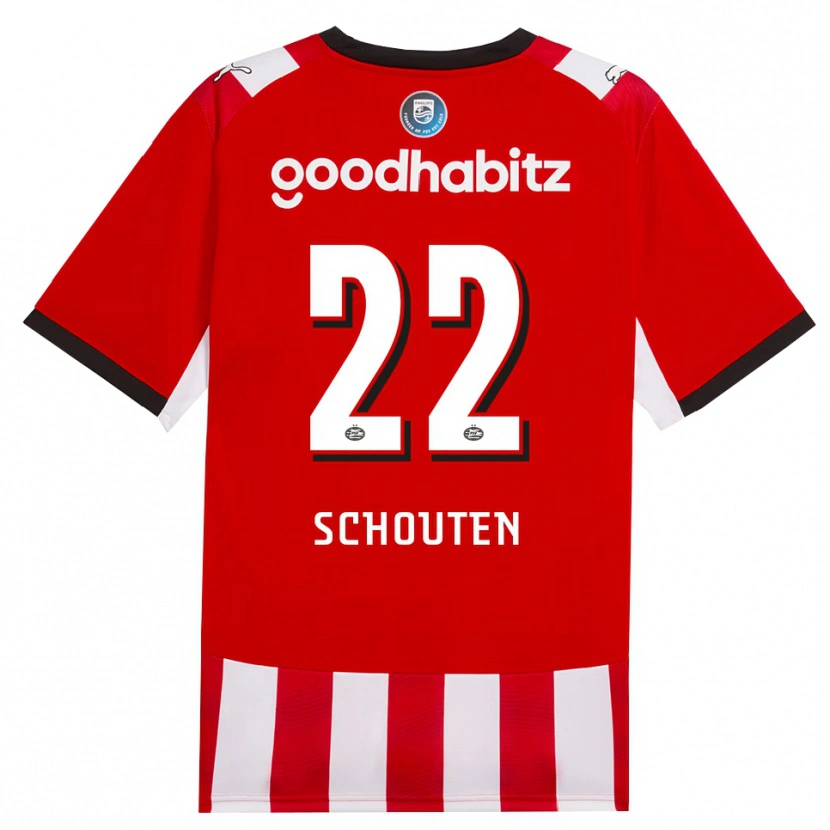 Danxen Kvinder Jerdy Schouten #22 Rød Hvid Sort Hjemmebane Spillertrøjer 2026/27 Trøje T-Shirt