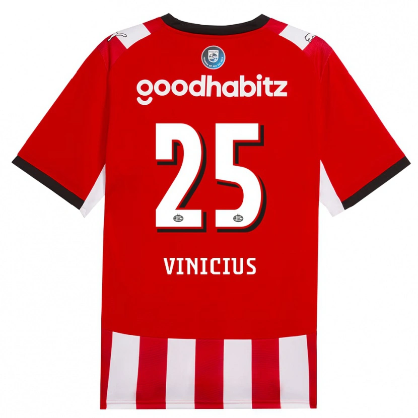 Danxen Kvinder Carlos Vinicius #25 Rød Hvid Sort Hjemmebane Spillertrøjer 2026/27 Trøje T-Shirt