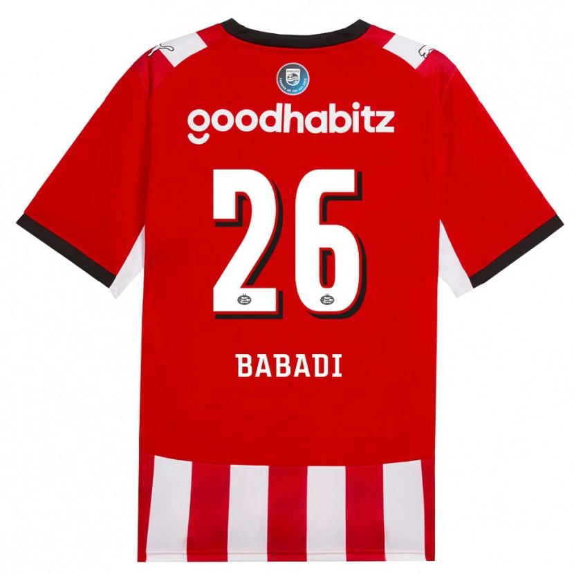 Danxen Kvinder Isaac Babadi #26 Rød Hvid Sort Hjemmebane Spillertrøjer 2026/27 Trøje T-Shirt
