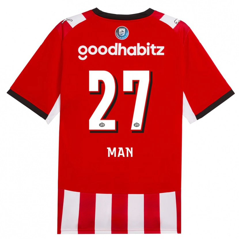 Danxen Kvinder Dennis Man #27 Rød Hvid Sort Hjemmebane Spillertrøjer 2026/27 Trøje T-Shirt