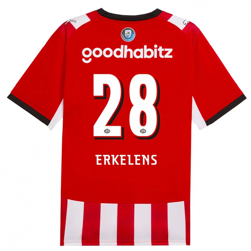 Danxen Kvinder Kwint Erkelens #28 Rød Hvid Sort Hjemmebane Spillertrøjer 2026/27 Trøje T-Shirt