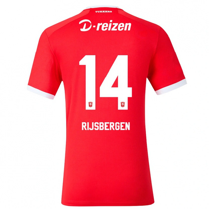Danxen Kvinder Liz Rijsbergen #14 Rød Hvid Hjemmebane Spillertrøjer 2026/27 Trøje T-Shirt