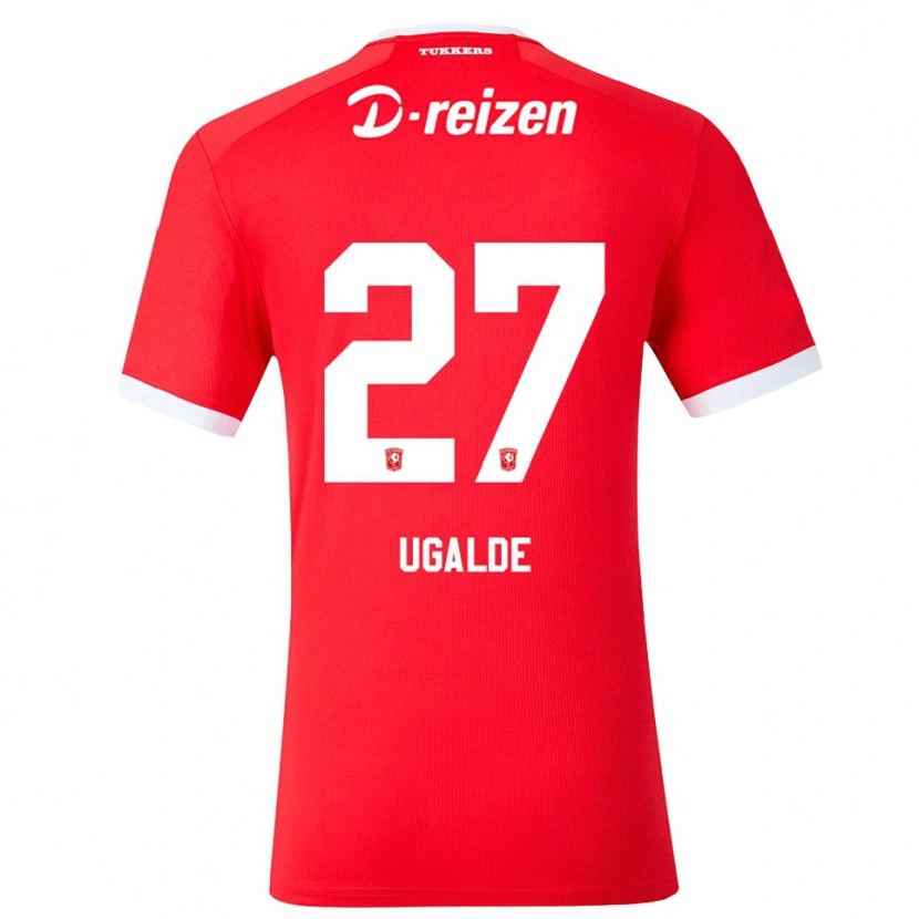 Danxen Kvinder Manfred Ugalde #27 Rød Hvid Hjemmebane Spillertrøjer 2026/27 Trøje T-Shirt