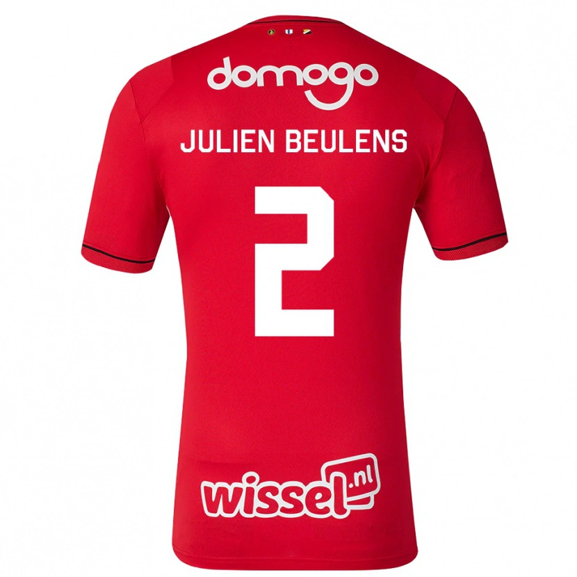 Danxen Kvinder Julien Beulens #2 Rød Hvid Sort Hjemmebane Spillertrøjer 2026/27 Trøje T-Shirt