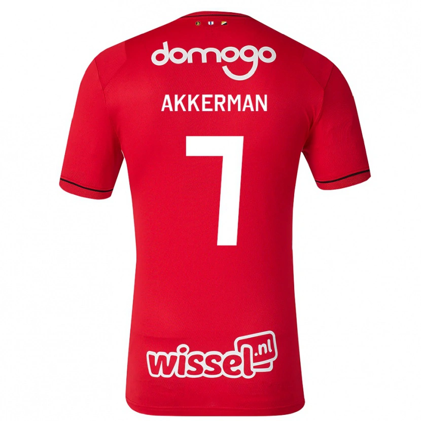 Danxen Kvinder Mees Akkerman #7 Rød Hvid Sort Hjemmebane Spillertrøjer 2026/27 Trøje T-Shirt