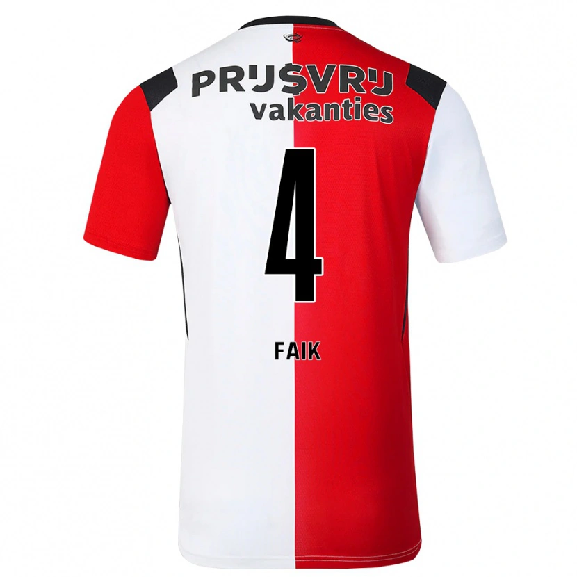 Danxen Kvinder Ibrahim Faik #4 Rød Hvid Sort Hjemmebane Spillertrøjer 2026/27 Trøje T-Shirt