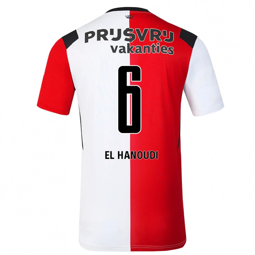 Danxen Kvinder Yassine El Hanoudi #6 Rød Hvid Sort Hjemmebane Spillertrøjer 2026/27 Trøje T-Shirt