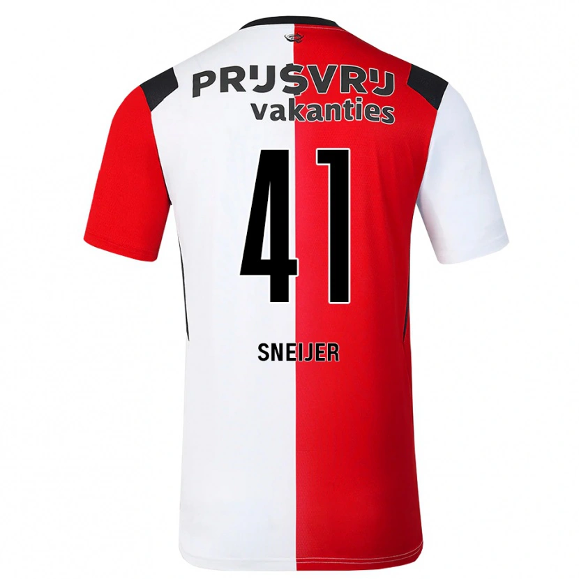 Danxen Kvinder Zino Sneijer #41 Rød Hvid Sort Hjemmebane Spillertrøjer 2026/27 Trøje T-Shirt