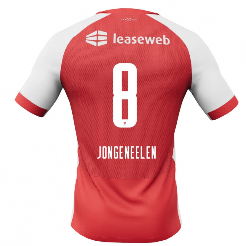 Danxen Kvinder Cas Jongeneelen #8 Rød Hvid Sort Hjemmebane Spillertrøjer 2026/27 Trøje T-Shirt