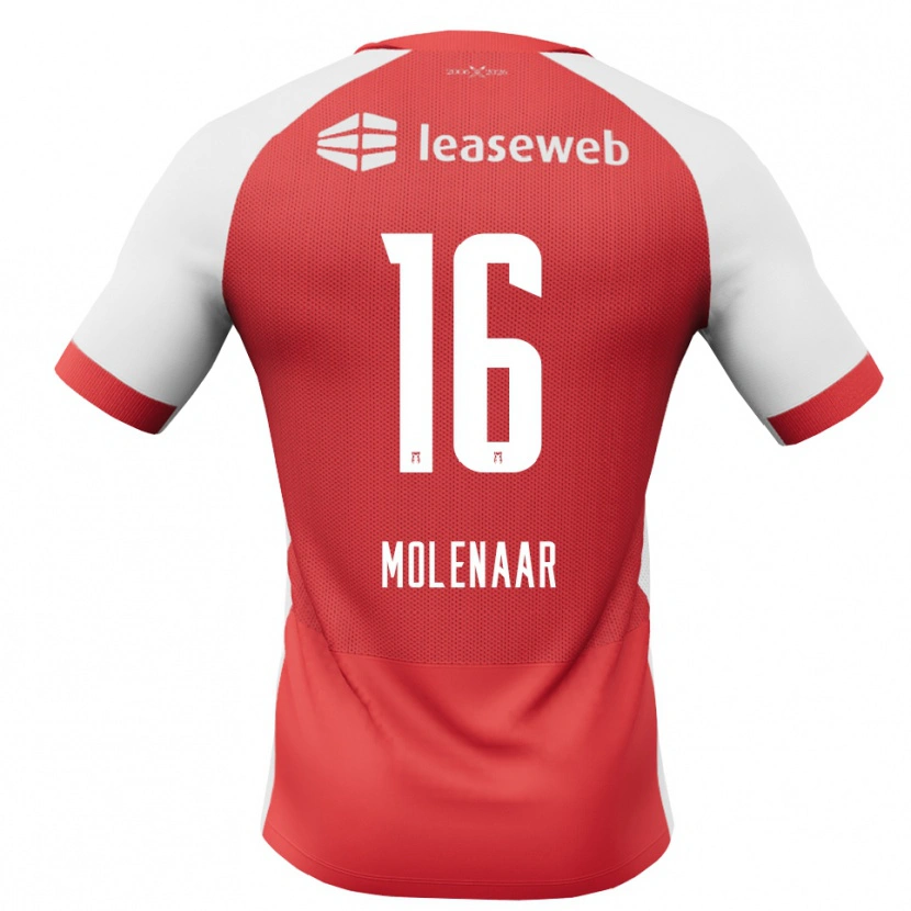 Danxen Kvinder Finn Molenaar #16 Rød Hvid Sort Hjemmebane Spillertrøjer 2026/27 Trøje T-Shirt