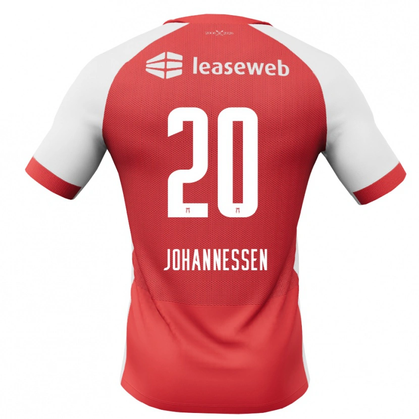 Danxen Kvinder Tómas Johannessen #20 Rød Hvid Sort Hjemmebane Spillertrøjer 2026/27 Trøje T-Shirt